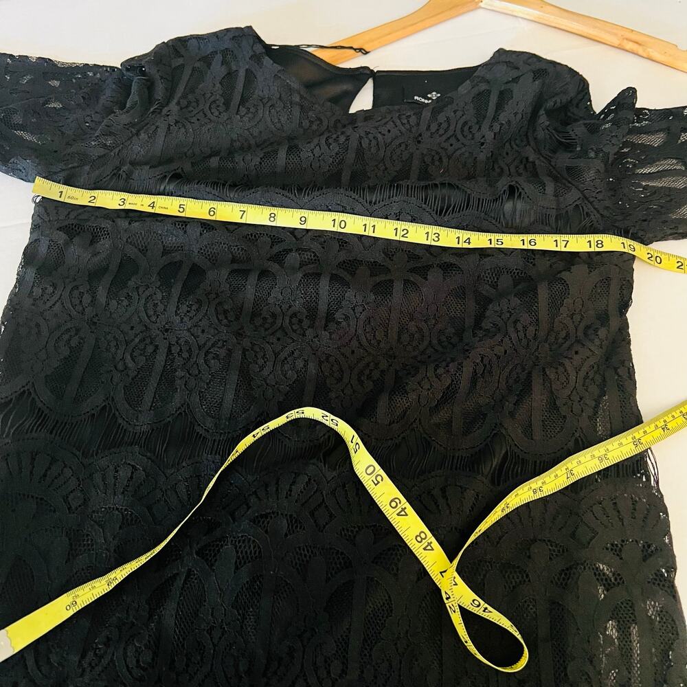 Ronni Nicole Lace Lined Short Sleeve Shift Dress Size 10 NWT Black - Picture 6 of 8